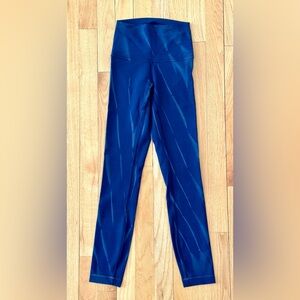 Lululemon Wunder Train High Rise Tights 25” Sun Bleached Wash True Navy Size 0